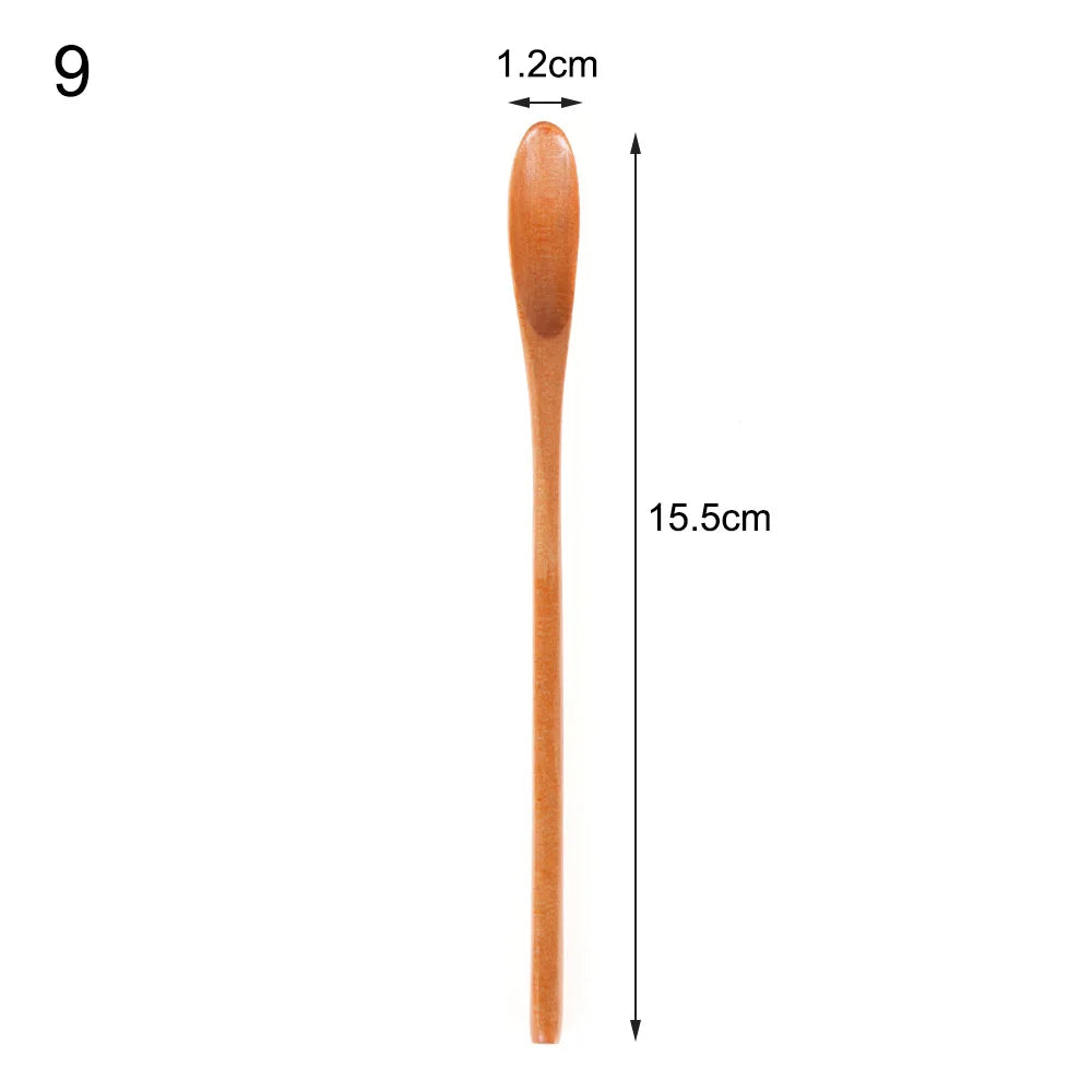 Wood Tea Sticks Matcha Spoon Teaware Teaspoon Handmade Black Bamboo Leaf Spatula Guide Kitchen Tool Spice Gadget Cooking Utensil