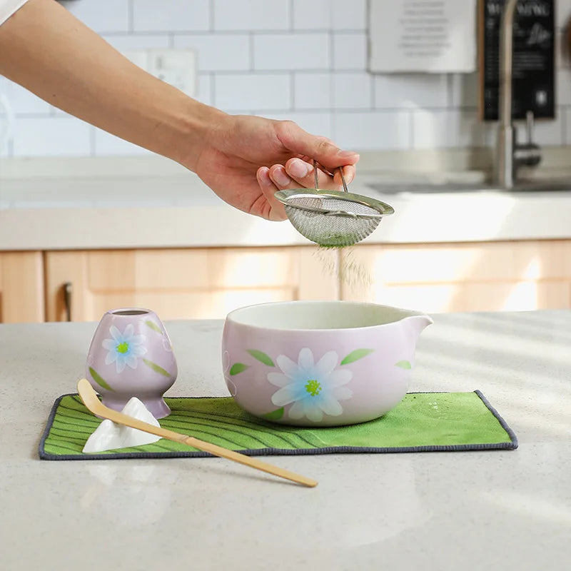 Geling Wholesale Bamboo Chasen Matcha Scoop Whisk Set Chinese Cheap Matcha Tools Set logo with Gift Packaging Box