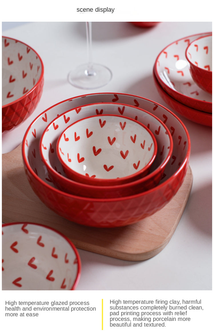 Nordic Dinner Plates Set Tableware Bowl Set Household Ceramic Tableware Dinnerware Set Bowl Plate Soup Bowl Set Kitchen Supplies