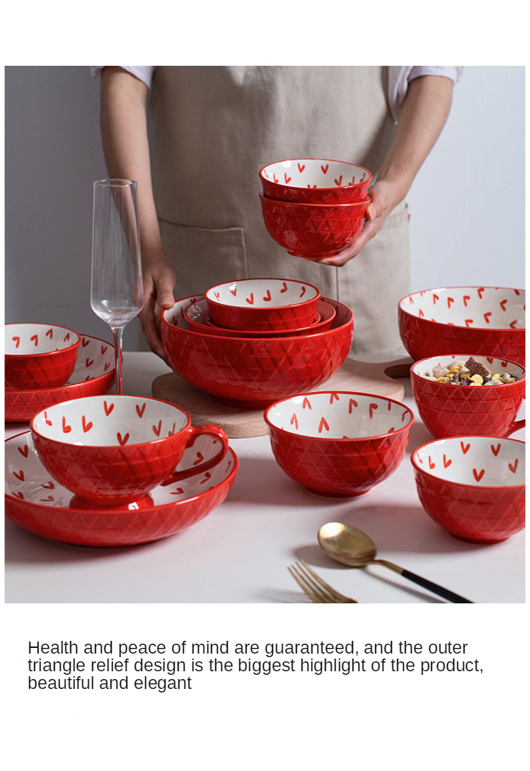 Nordic Dinner Plates Set Tableware Bowl Set Household Ceramic Tableware Dinnerware Set Bowl Plate Soup Bowl Set Kitchen Supplies
