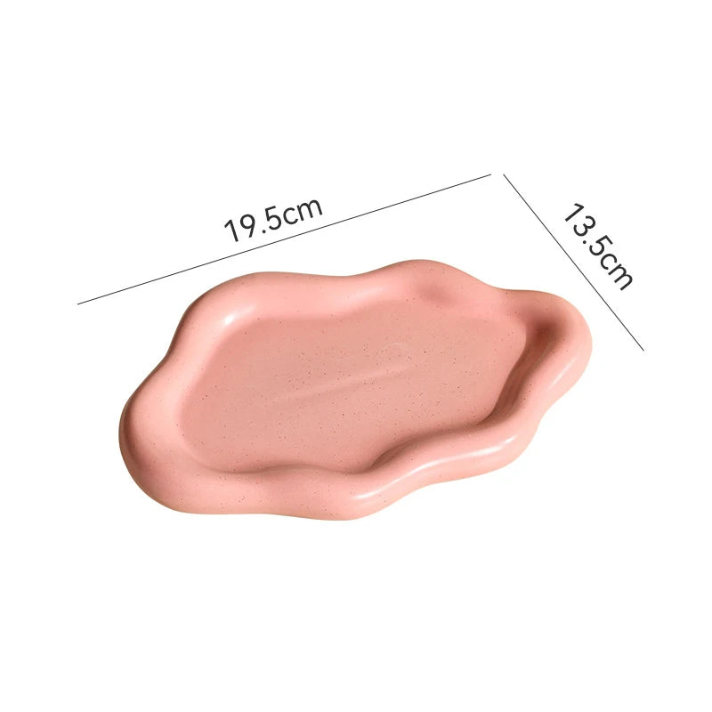INS Style Cloud Shape Ceramic Plate Exquisite Ornaments Jewelry Dish for Women Jewelry Tray Trinket Tray Dish for Birthday Gifts