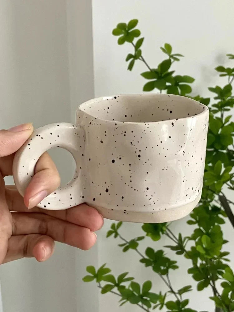 Ceramic Mug 250ml Ring Handl Coffee Milk Modern Print Porcelain Mug Handmade Ceramic Hot Chocolate Cup Couple Handgrip Cups