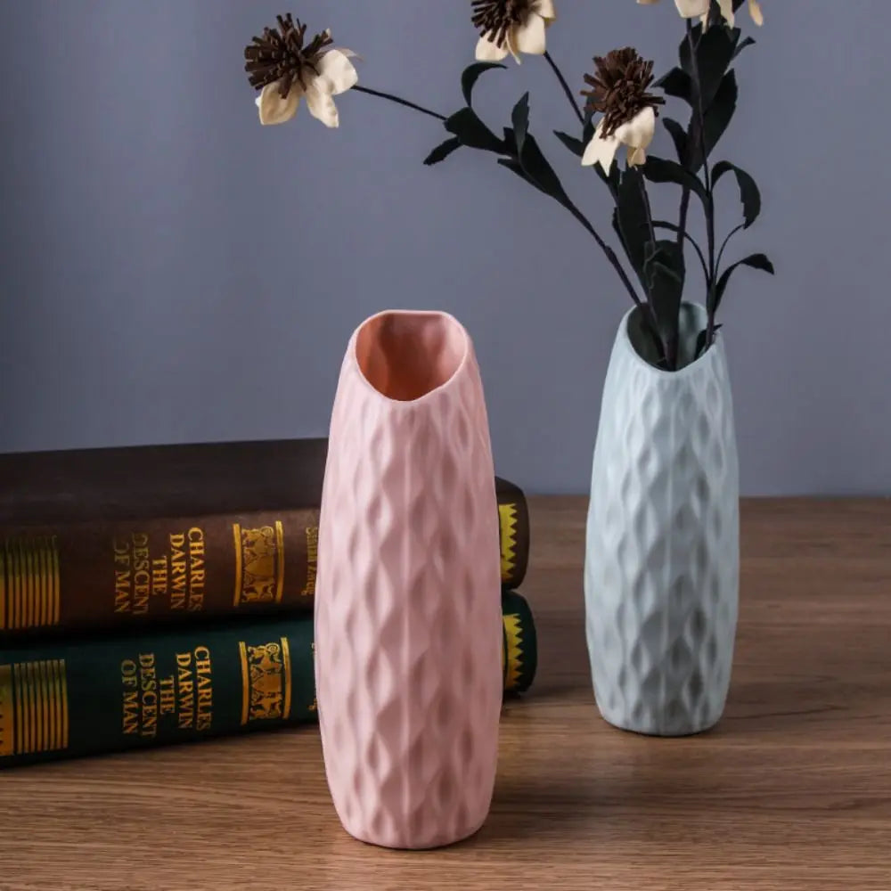 Home Decor Plastic Plastic Vases Imitation Ceramic Flower Arrangement Flower Pot Decoration Desktop Ornament Living Room