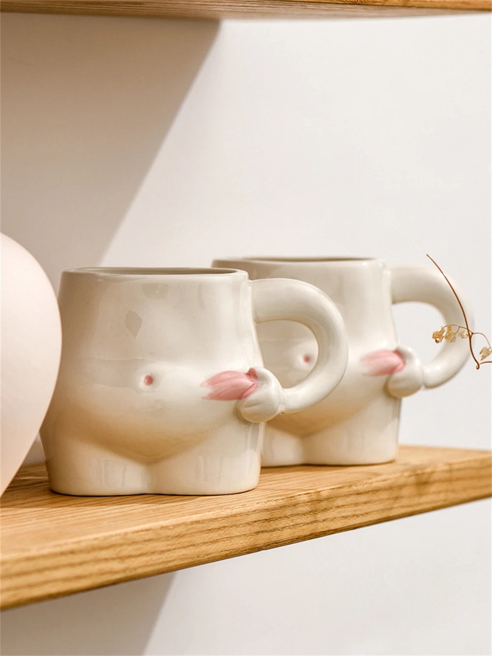 European 320ml Ceramic Cup Cute Belly Cup Coffee Cup Set Creative Art Milk Cup Modern Living Room Home Decoration Accessories