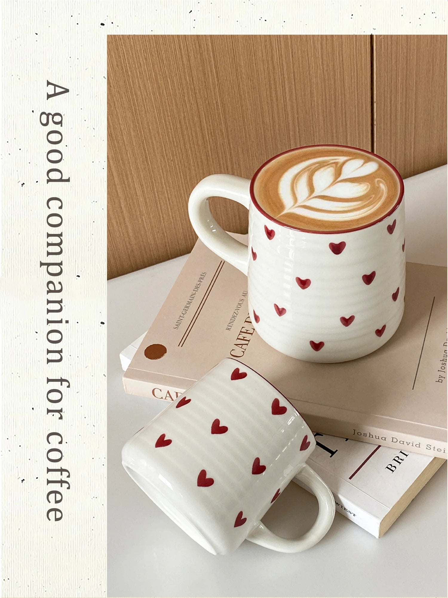Love Ceramic Mug, Cute Little Love Ceramic Mug Coffee Cup Drinking Cup, Suitable for Home Drinking, Afternoon Tea Drinking, Office Drinking, Coffee Shop Latte Art, Souvenir, Valentine's Day Holiday Gift, Birthday Gift