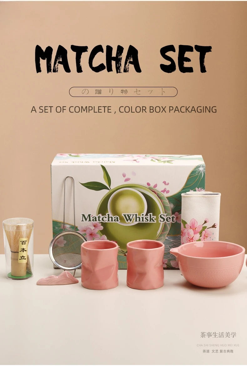 5/10PCS Matcha Whisk Set for Beginners Elegant Bamboo Wood Japanese Matcha Tea Making Kit with Whisk Holder Scoop Sifter