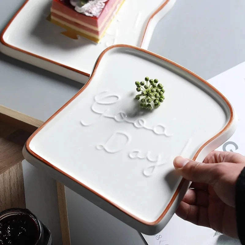 Breakfast bread plate, ceramic creative plate, steak plate, dessert plate