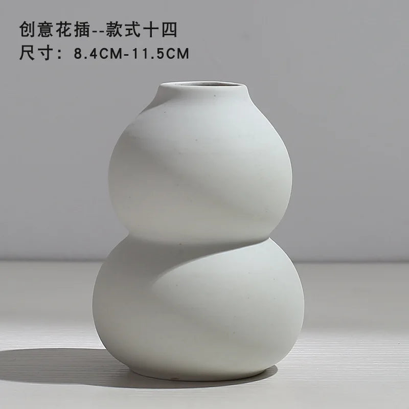 Ceramic Vase Flower Arrangement Dried Flowers Nordic Style Ins Simple Creative Hydroponic Flower Set Living Room Home Decoration