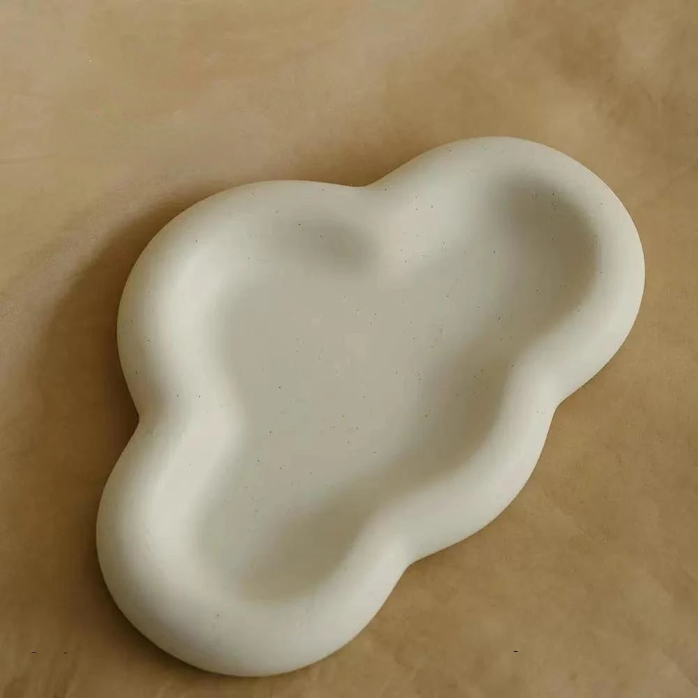 Cloud Chubby Dessert Plate, Ceramic Decorative/Dinner/Fruit/Dessert/Jewelry Tray, Suitable for Wedding/Birthday/Party