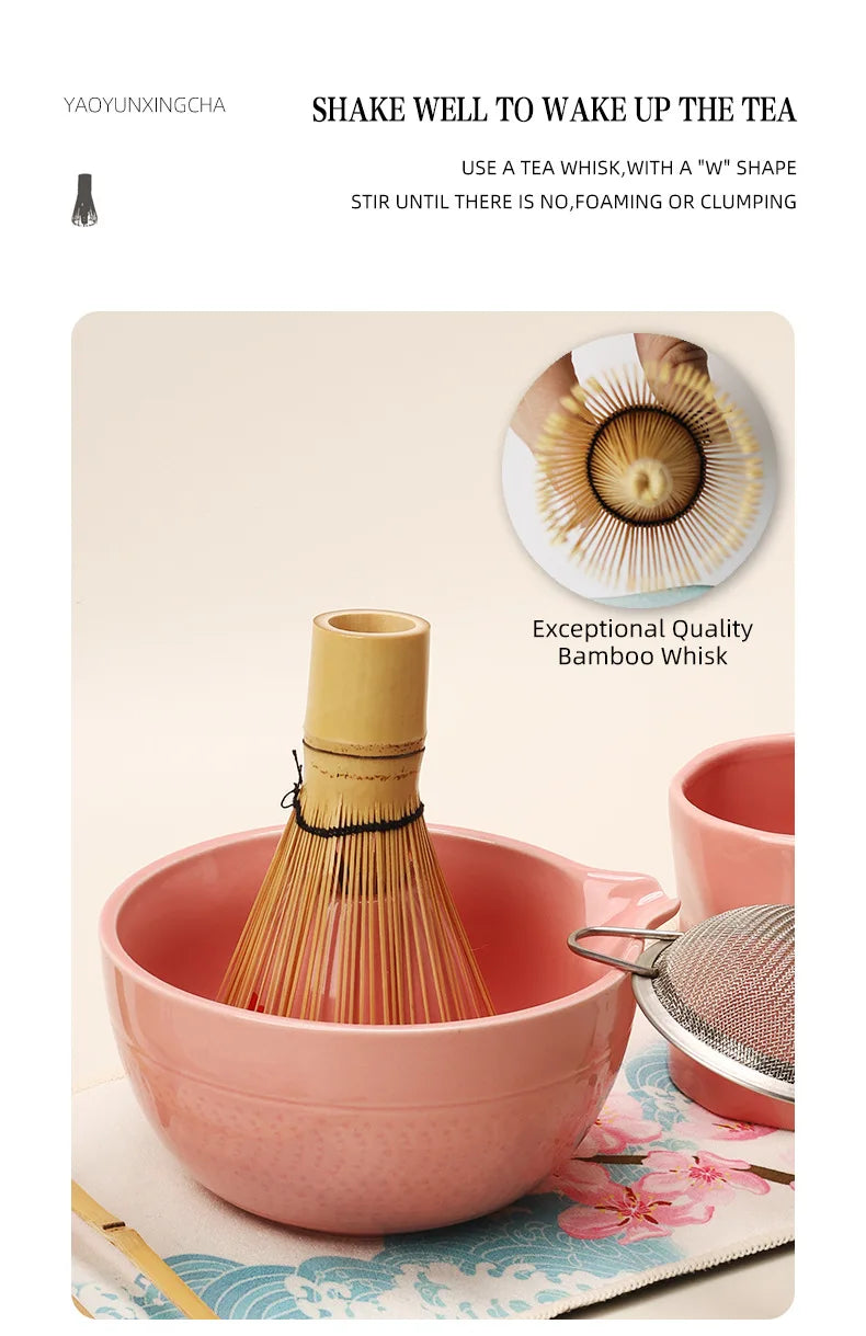 5/10PCS Matcha Whisk Set for Beginners Elegant Bamboo Wood Japanese Matcha Tea Making Kit with Whisk Holder Scoop Sifter