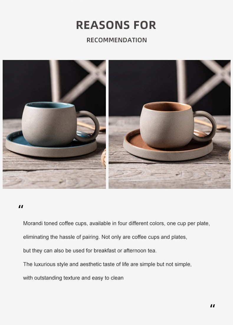 Ceramic Mug set In Japanese Retro Style Minimalist Afternoon Tea Cup Coffee Cup Dessert Mug Valentine's Day Gift cup