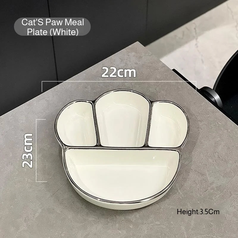Ceramic Compartmentalized Dinner Plate For Adults To Lose Weight, Cute Dish Plate For One Person To Eat, Separate Meal System