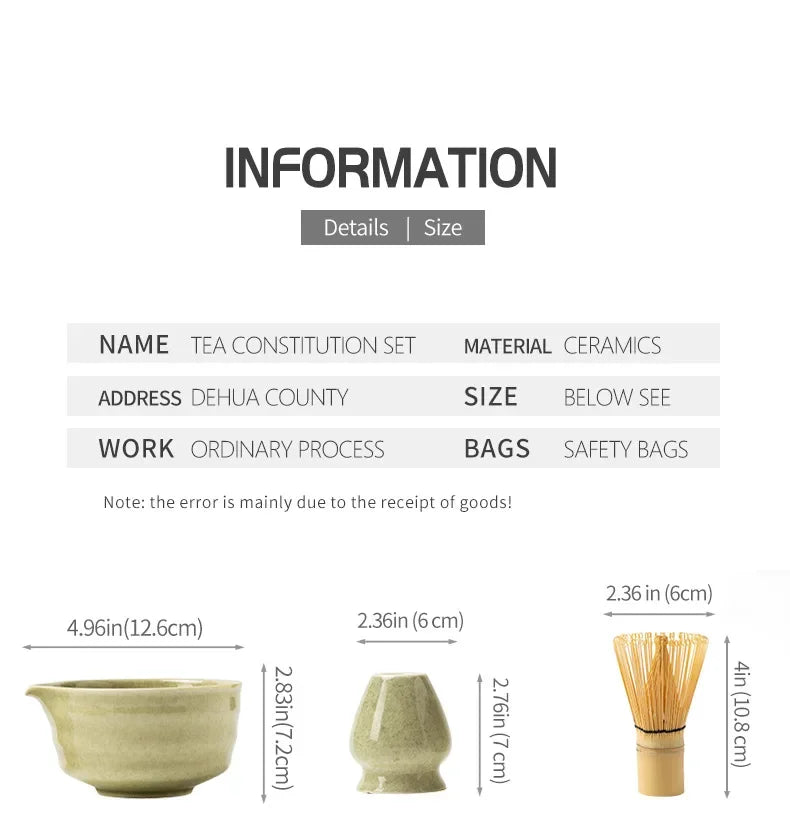 Japanese Matcha Blender Ceremony 4/5/6pcs Set Ceramic Chawan Bowl Bamboo Whisk and Tea Scoop Matcha Tools Kit for Tea Lovers