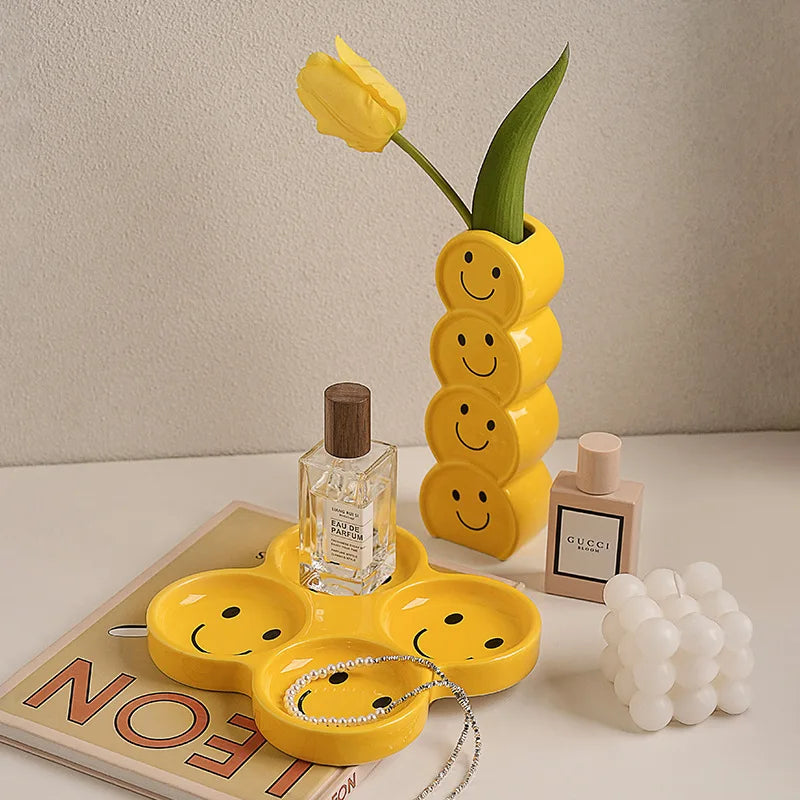 Ceramic Shelf Home Atmosphere Decoration Home Decor Living Room Foyer Creative Decoration Gifts Miscellaneous Storage Tray