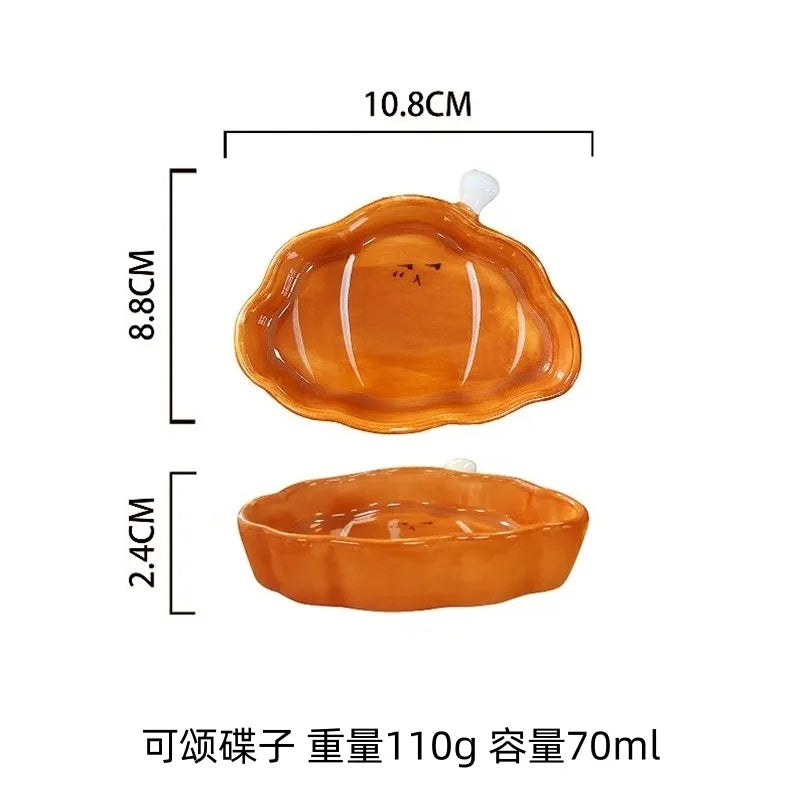 4pcs ceramic side dishes, small dipping saucers, mini small plates, cute bread shape tableware