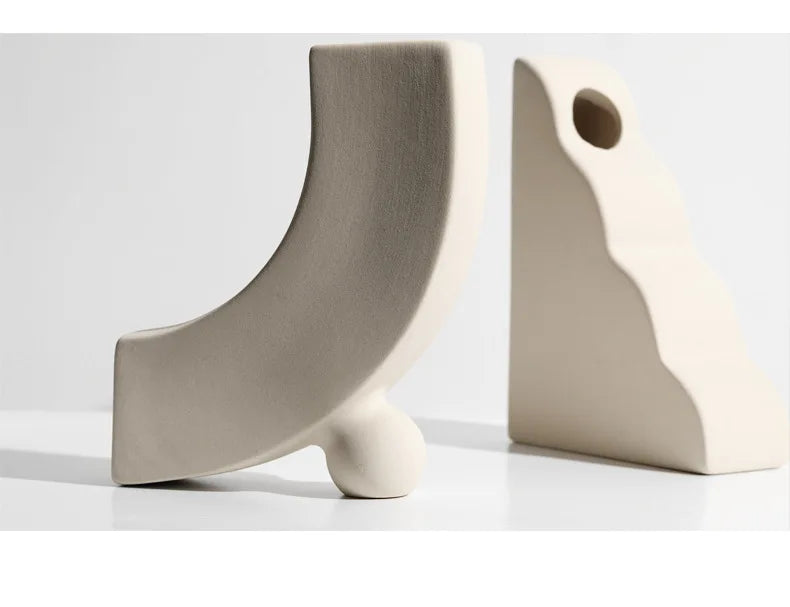 Modern Simple Ceramic Art Vase Dried Flowers Flower Arrangement Ornaments Living Room TV Cabinet Bedroom Desktop Home Decoration
