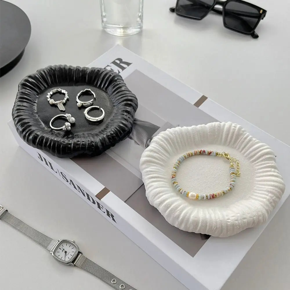 Ceramic Jewelry Storage Tray Creative Portable Jewelry Display Rack Artistic Multi-Function Storage Plate Photography Props