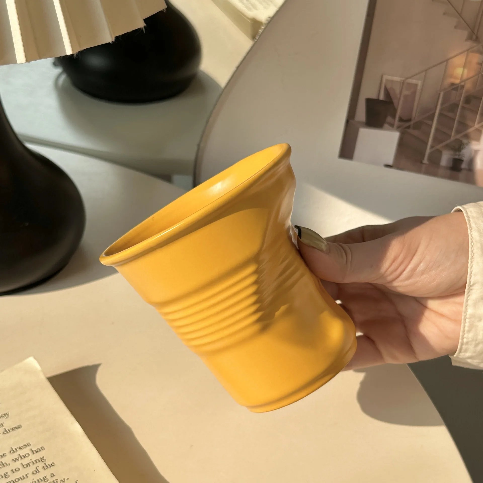 Ceramic Irregular Coffee Cup,200/400ml Pure Color Coffee Mug Milk Mug Tea Drinks Water Cup,Home Office Tumbler Mugs
