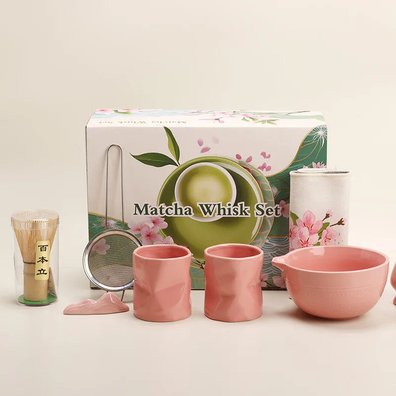 5/10PCS Matcha Whisk Set for Beginners Elegant Bamboo Wood Japanese Matcha Tea Making Kit with Whisk Holder Scoop Sifter