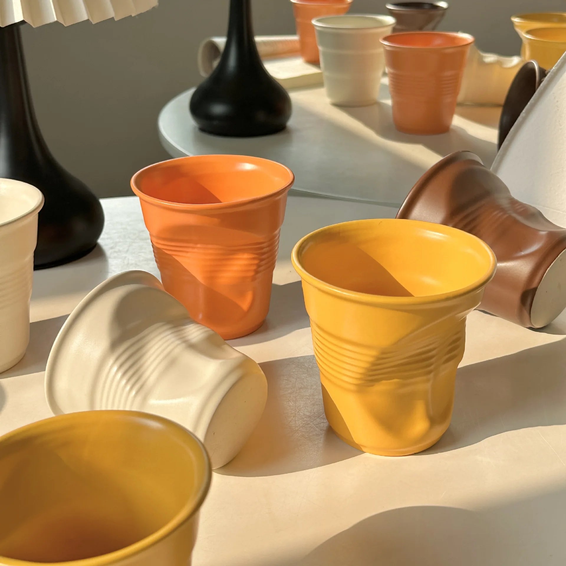 Ceramic Irregular Coffee Cup,200/400ml Pure Color Coffee Mug Milk Mug Tea Drinks Water Cup,Home Office Tumbler Mugs
