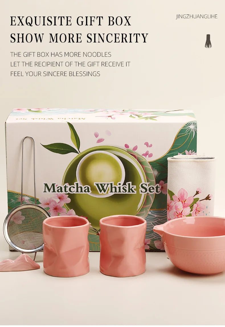 5/10PCS Matcha Whisk Set for Beginners Elegant Bamboo Wood Japanese Matcha Tea Making Kit with Whisk Holder Scoop Sifter