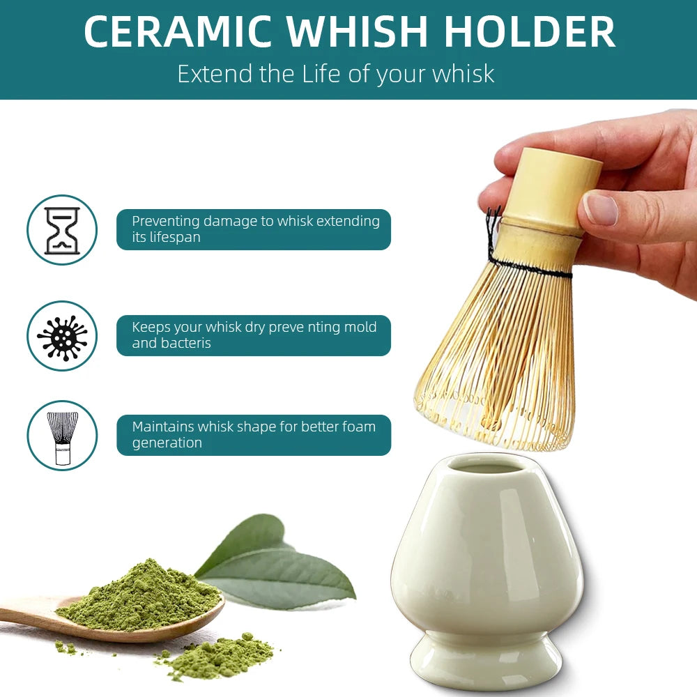 Japanese Matcha Tea Set Whisk Stand Tea Ceremony Matcha Bowl Grinder Brushes Tea Tools Holder Tea-making Tea Accessories