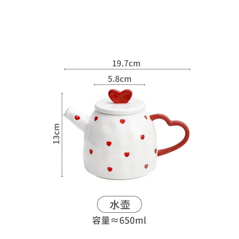 European Ceramic Coffee Cup Pot with Set Vintage English Afternoon Tea Large Teacups Coffe Cup Tea Cup