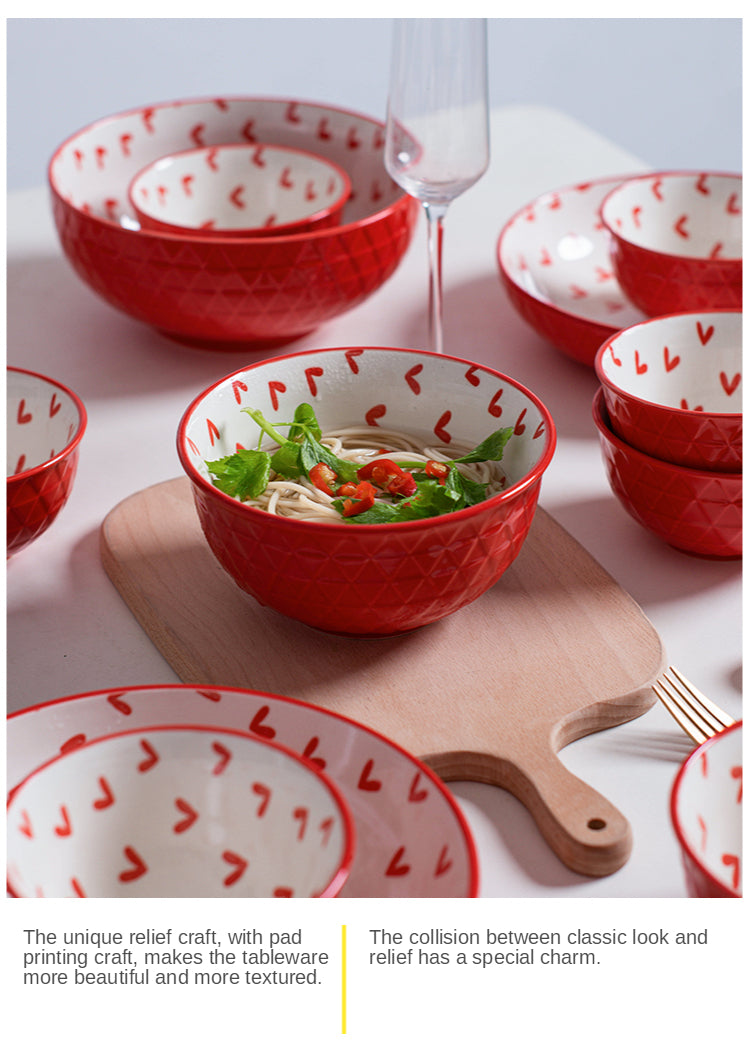 Nordic Dinner Plates Set Tableware Bowl Set Household Ceramic Tableware Dinnerware Set Bowl Plate Soup Bowl Set Kitchen Supplies