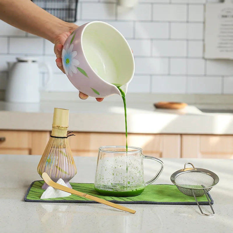 Geling Wholesale Bamboo Chasen Matcha Scoop Whisk Set Chinese Cheap Matcha Tools Set logo with Gift Packaging Box