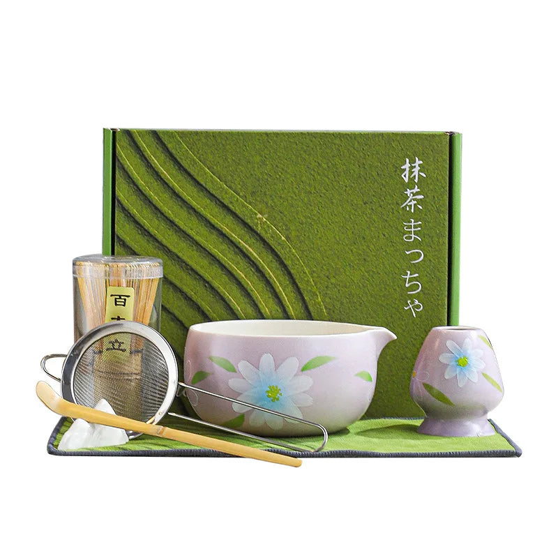 Geling Wholesale Bamboo Chasen Matcha Scoop Whisk Set Chinese Cheap Matcha Tools Set logo with Gift Packaging Box