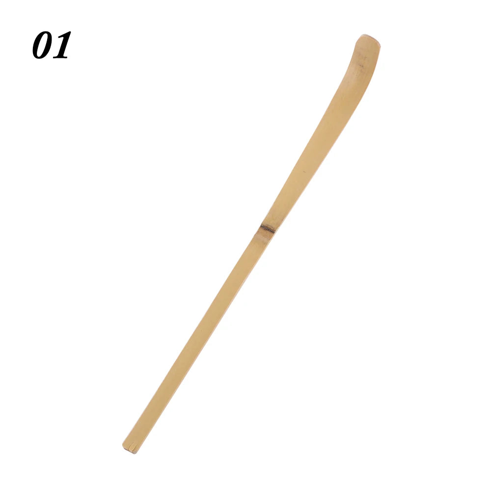 Wood Tea Sticks Matcha Spoon Teaware Teaspoon Handmade Black Bamboo Leaf Spatula Guide Kitchen Tool Spice Gadget Cooking Utensil