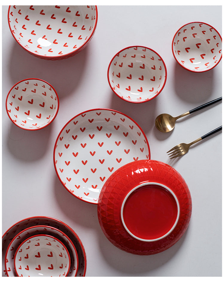 Nordic Dinner Plates Set Tableware Bowl Set Household Ceramic Tableware Dinnerware Set Bowl Plate Soup Bowl Set Kitchen Supplies