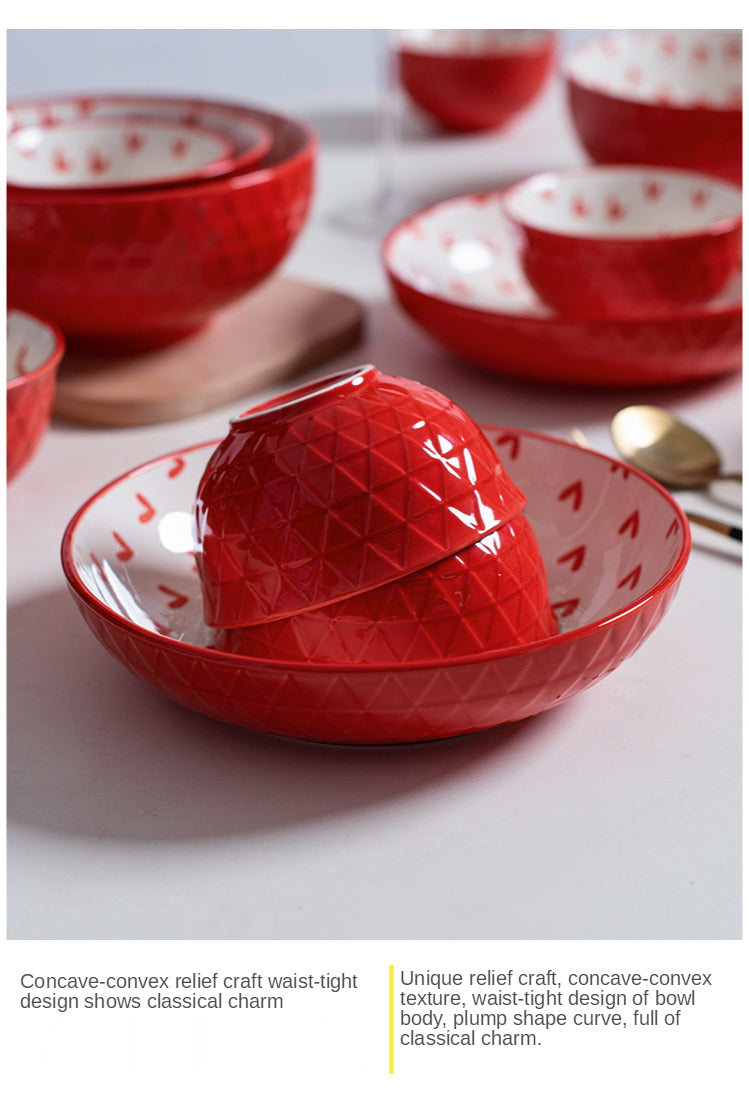 Nordic Dinner Plates Set Tableware Bowl Set Household Ceramic Tableware Dinnerware Set Bowl Plate Soup Bowl Set Kitchen Supplies