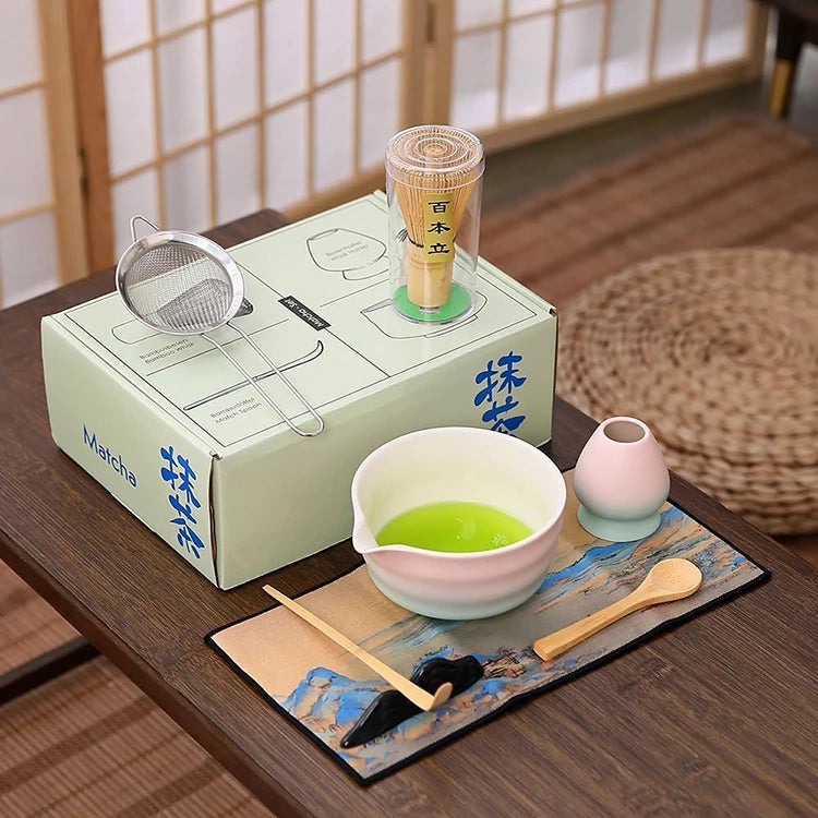 Low MOQ Japanese Ceremonial Grade Matcha Set Good Sale Ceramic Chawan Matcha Packaging with Box