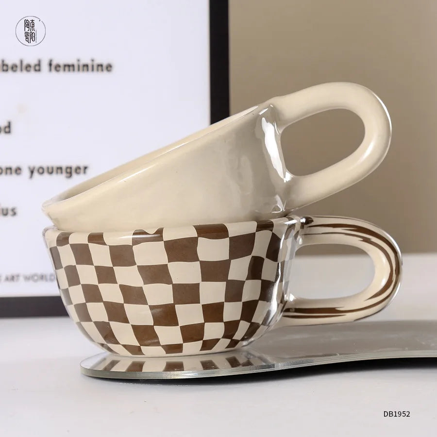 1pc Ceramic Mugs Coffee Cups Irregular Flower Milk Tea Cup ins korean style Oatmeal Breakfast Mug Drinkware Kitchen