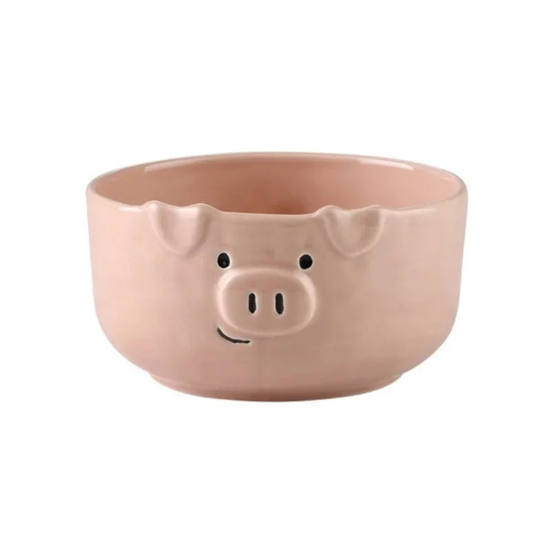 European Creative Cute Pink Pig Tableware Dishes Home Ceramic Plate Breakfast Nordic Wind Irregular Matte Plate Kitchen Utensils