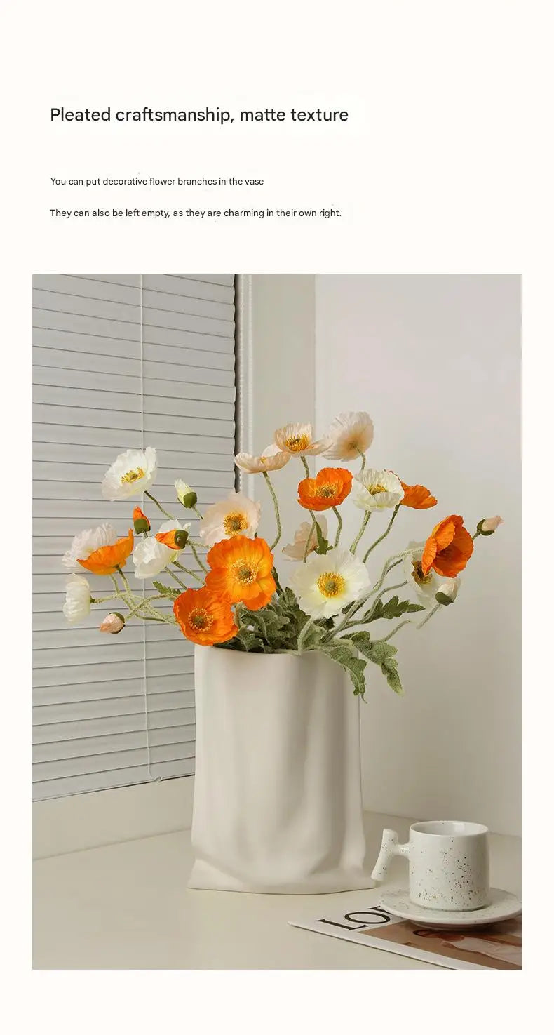 Luxury Holiday Gifts Ceramics Handmade Table Vase Flower Vase Illustrations Home Decor Simplicity Floral Ornaments for Bedroom