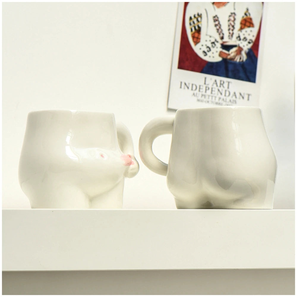 European 320ml Ceramic Cup Cute Belly Cup Coffee Cup Set Creative Art Milk Cup Modern Living Room Home Decoration Accessories