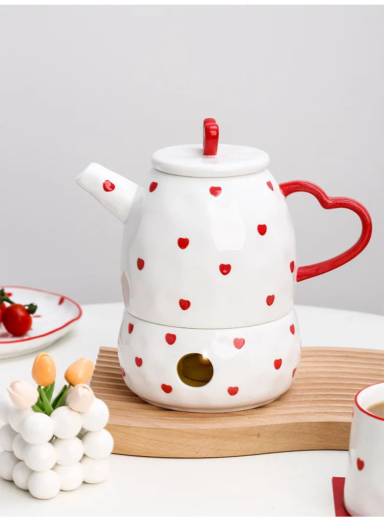 European Ceramic Coffee Cup Pot with Set Vintage English Afternoon Tea Large Teacups Coffe Cup Tea Cup