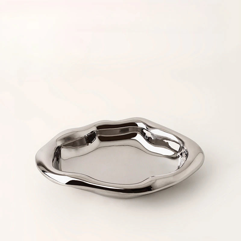 Creative Home Light Luxury Decoration Tray Ceramic Storage Tray Fruit Snack Tray Coffee Table Jewelry Tray Ins Decoration