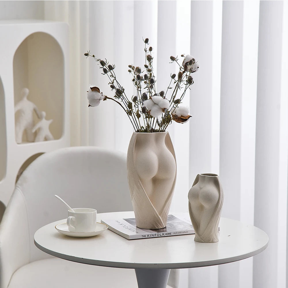 Decorative vases for flowers modern flower vase decoration home room decor nordic ceramic vase dried flower pots art plant pot
