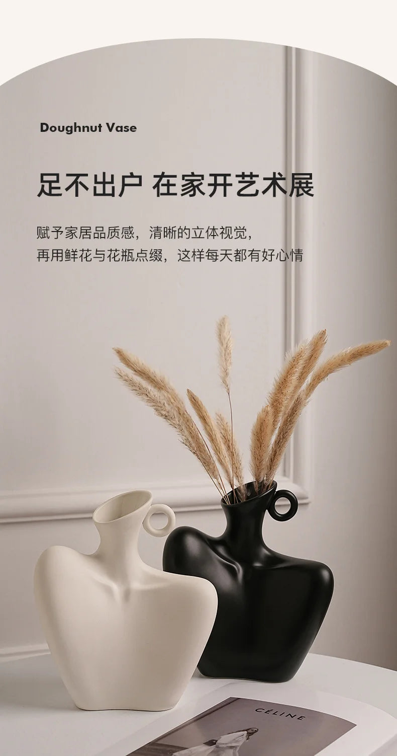 New Creative Human Vase Living Room Flower Arrangement Container Ceramic  Flower Pot Decoration Home Decoration Accessories