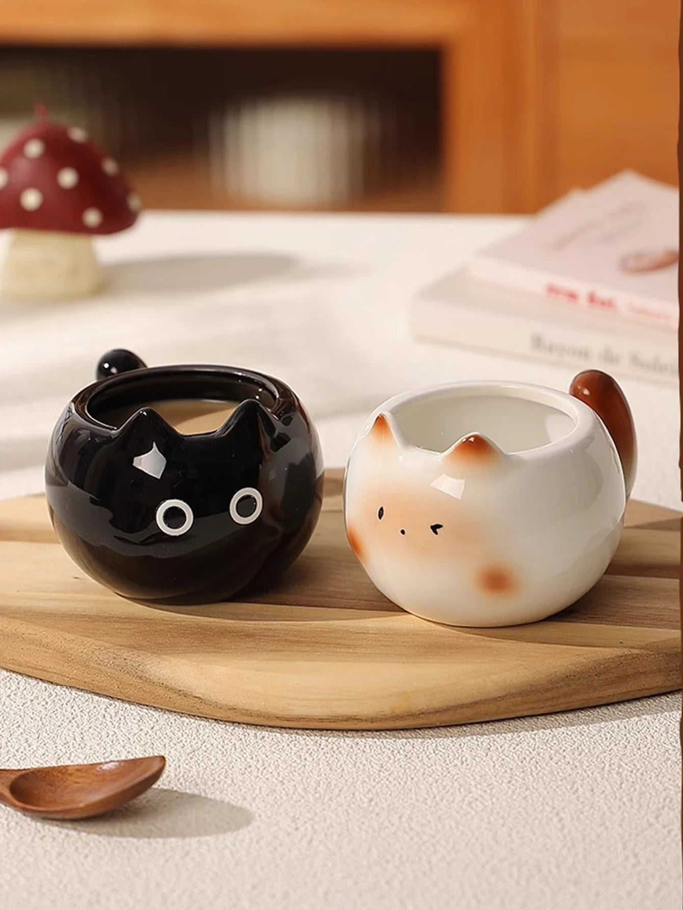 1Pc Siamese Cat Coffee Cup Creative Cute Kitten Mug High-Looking Exquisite Cup Suitable for Coffee Shop Latte Latte Cup Office Living Room Home Bedroom Drinking Cup Afternoon Tea Flower Tea Black Tea Cup Gift