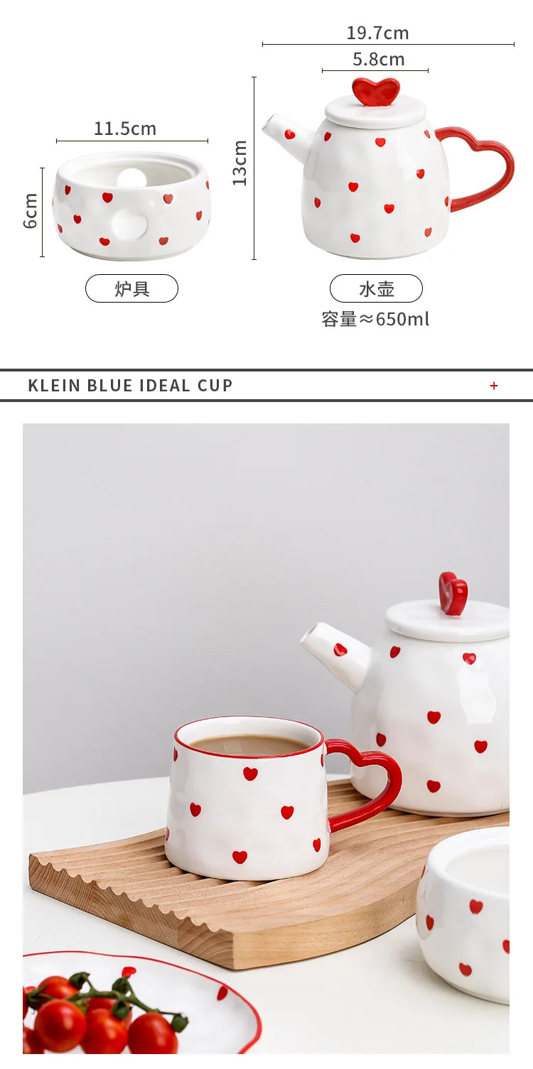 European Ceramic Coffee Cup Pot with Set Vintage English Afternoon Tea Large Teacups Coffe Cup Tea Cup