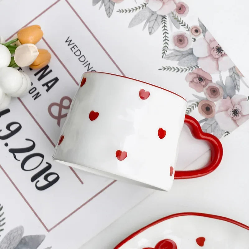 European Ceramic Coffee Cup Pot with Set Vintage English Afternoon Tea Large Teacups Coffe Cup Tea Cup