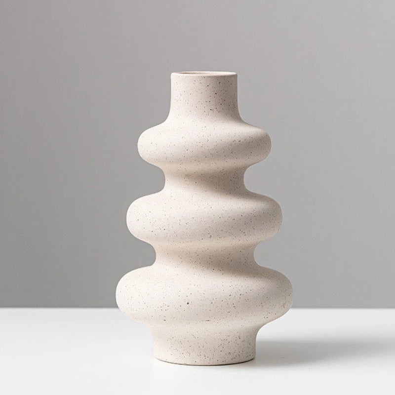 Nordic Style Ceramic Vase Modern White Dried Flower Vases Boho Home Decor Wedding Decoration Accessories Desktop Art Decorations