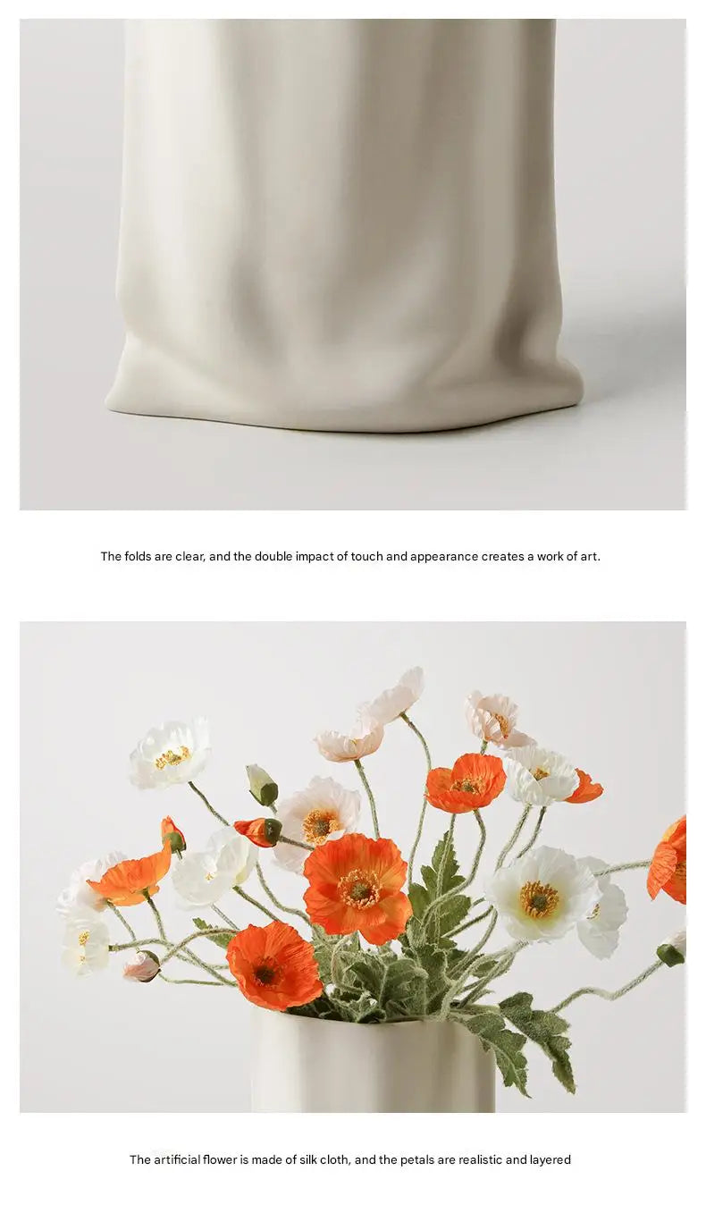 Luxury Holiday Gifts Ceramics Handmade Table Vase Flower Vase Illustrations Home Decor Simplicity Floral Ornaments for Bedroom