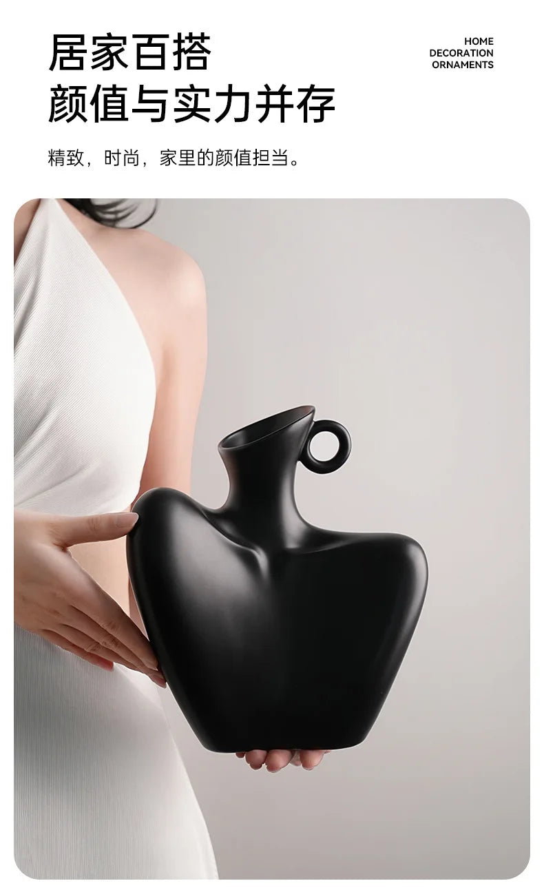 New Creative Human Vase Living Room Flower Arrangement Container Ceramic  Flower Pot Decoration Home Decoration Accessories