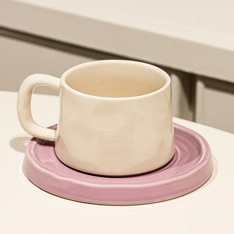 Ceramic Mugs Cute Coffee Cups and Saucers Creative Exquisite Afternoon teacup Breakfast Milk Mug Girl Gift Coffee Cup Water cups