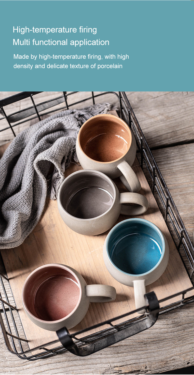 Ceramic Mug set In Japanese Retro Style Minimalist Afternoon Tea Cup Coffee Cup Dessert Mug Valentine's Day Gift cup